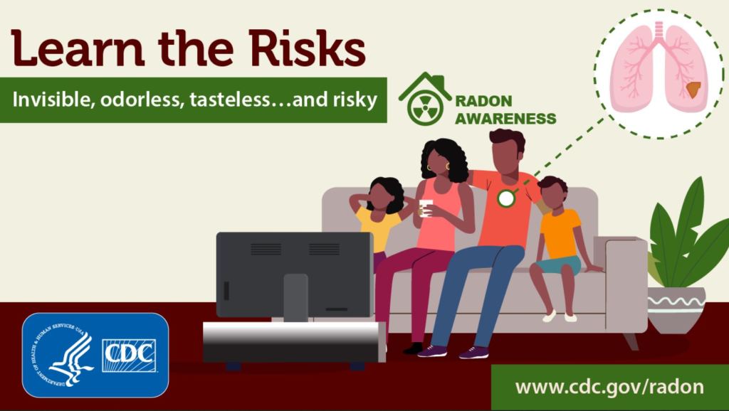 Image from the EPA instructing to learn about radon.